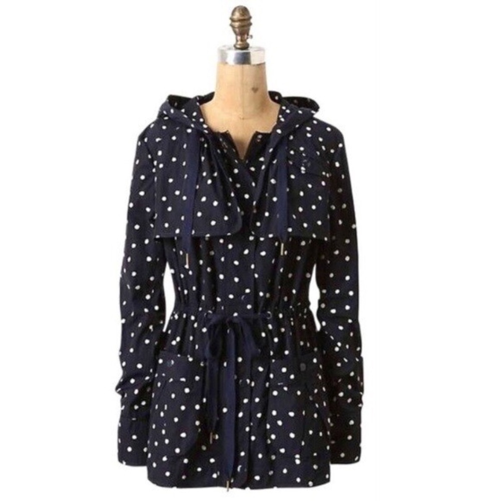 Anthropologie Daughters of Liberation Rain Dotted Anorak Raincoat 0